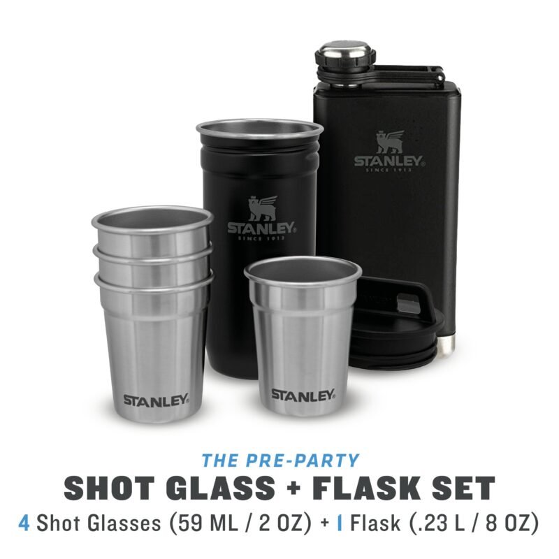 Adventure Pre-Party Shot Glass + Flask Set