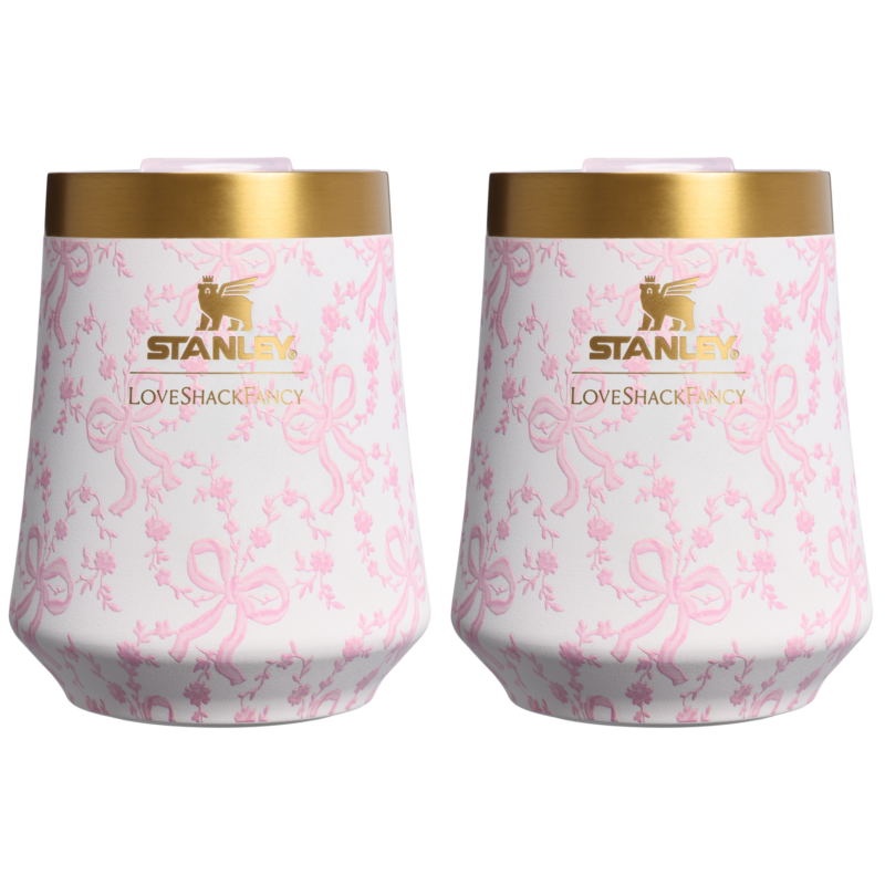 Stanley 1913 x LoveShackFancy Reserve Wine Tumbler Set 2-pack - Coquette Bow - Chantilly